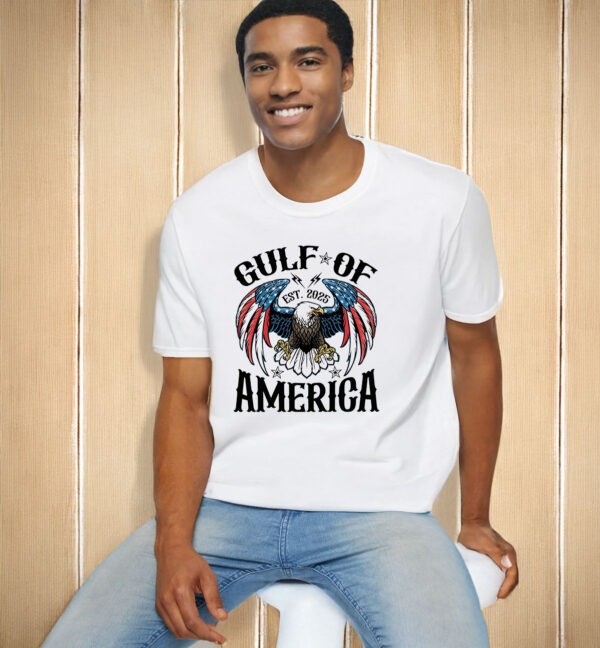 Gulf of America 2025 USA Flag Eagle T-Shirt