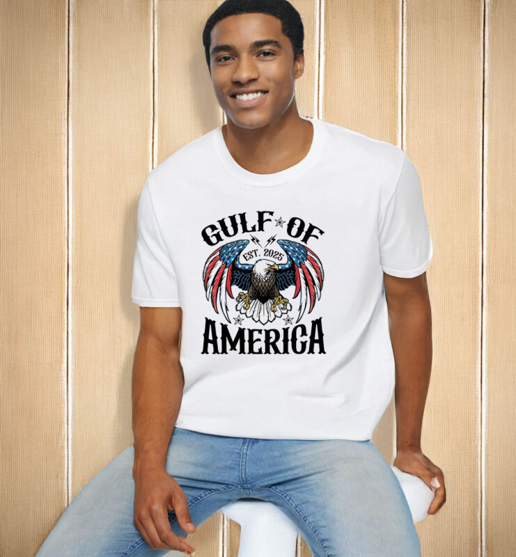 Gulf of America 2025 USA Flag Eagle T-Shirt